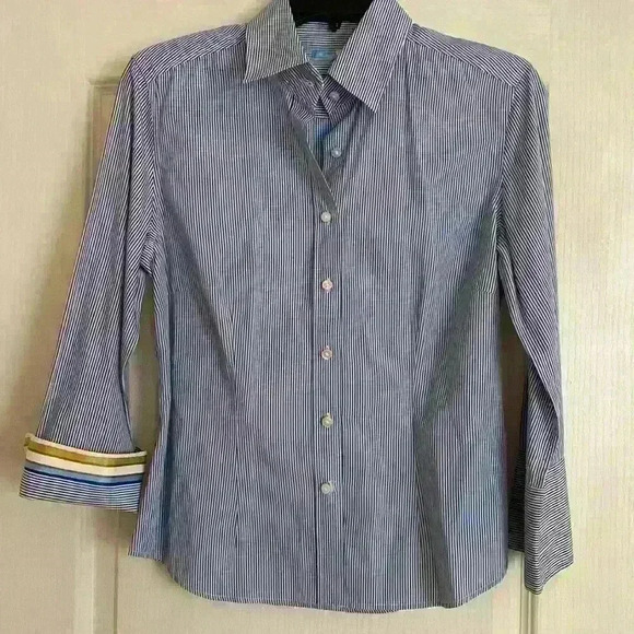 J. McLaughlin Striped Button Down Shirt - Picture 1 of 5